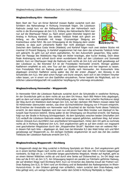 Wegbeschreibung Lützelsoon Radroute (Von Kirn Nach Kirchberg)
