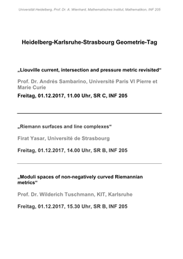 Heidelberg-Karlsruhe-Strasbourg Geometrie-Tag