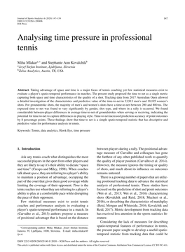 Analysing Time Pressure in Professional Tennis
