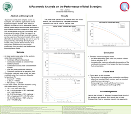 A Parametric Analysis on the Performance of Ideal Scramjets Dan Londrico Cleveland State University