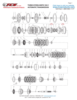 TCS Products TH350 Transmission Schematic-Parts Nov2012