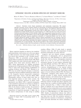 Episodic Death Across Species of Desert Shrubs