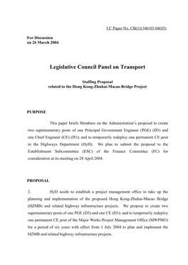 Legislative Council Panel on Transport