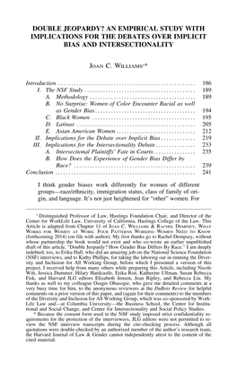 Double Jeopardy? an Empirical Study with Implications for the Debates Over Implicit Bias and Intersectionality