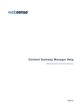 Content Gateway Manager Help, V8.0.X