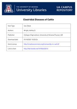 Clostridial Diseases of Cattle