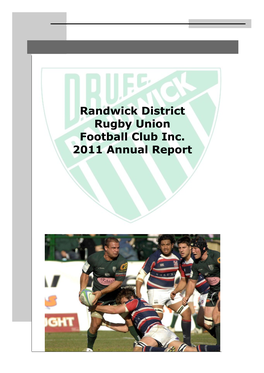 Randwick District Rugby Union Football Club Inc. 2011 Annual Report