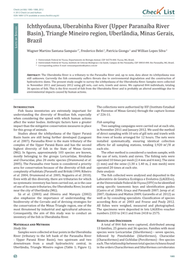 Check List 8(6): 1085–1088, 2012 © 2012 Check List and Authors Chec List ISSN 1809-127X (Available at Journal of Species Lists and Distribution