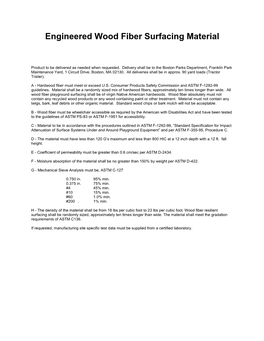 Engineered Wood Fiber Surfacing Material