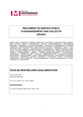 Règlement Du Service Public D'assainissement Non Collectif (Spanc)