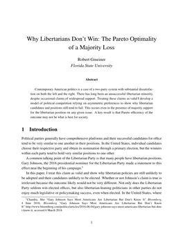 Why Libertarians Don't Win: the Pareto Optimality of a Majority Loss