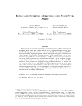 Ethnic and Religious Intergenerational Mobility in Africa∗