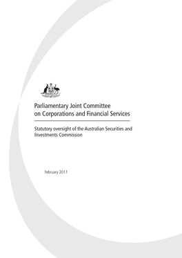 Report: Statutory Oversight of the Australian Securities And