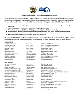 2004 Maps Ice Hockey Sportsmanship Awards