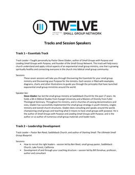 Tracks and Session Speakers
