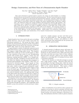 Design, Construction, and First Tests of a Demonstration Spark Chamber