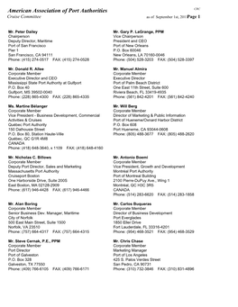 Cruise Committee Roster 1 SEP 2011