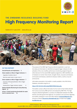 High Frequency Monitoring Bulletin June 2018
