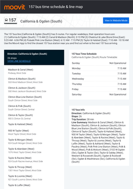 157 Bus Time Schedule & Line Route