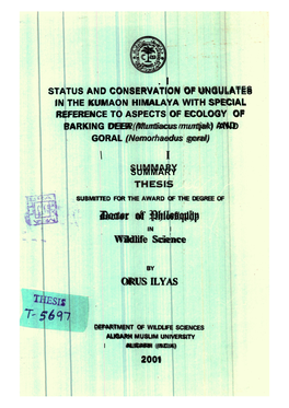 AND GORAL (Nemorhaedus Goral) \ I - SUMMARY