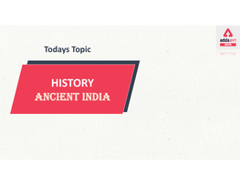 HISTORY ANCIENT INDIA Thought of the Day