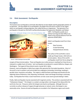 Chapter 3.6 Risk Assessment: Earthquake