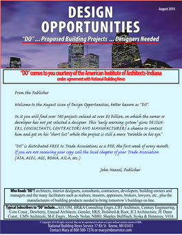 August 2014 Design Opportunities.Indd