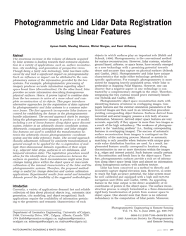 Photogrammetric and Lidar Data Registration Using Linear Features