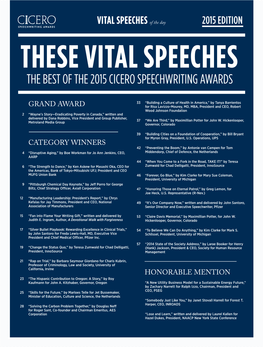 The Best of the 2015 Cicero Speechwriting Awards