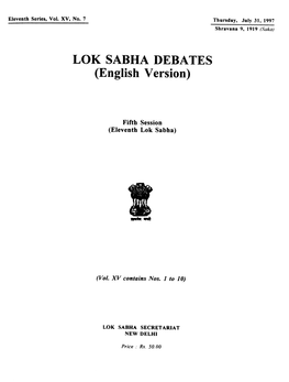 LOK SABHA DEBATES (English Version)