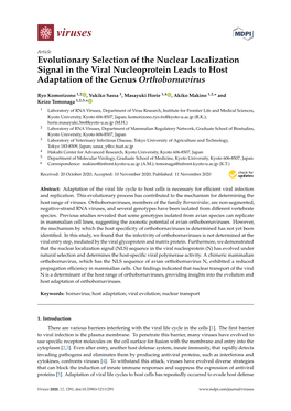 Evolutionary Selection of the Nuclear Localization Signal in the Viral Nucleoprotein Leads to Host Adaptation of the Genus Orthobornavirus