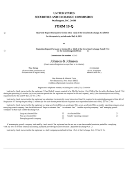 FORM 10-Q Johnson & Johnson