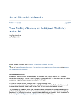 Visual Teaching of Geometry and the Origins of 20Th Century Abstract Art