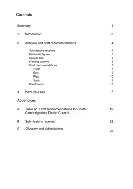 Draft Recommendations for South Cambridgeshire District Council