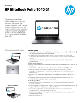 HP Elitebook Folio 1040 G1