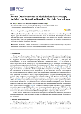 Recent Developments in Modulation Spectroscopy for Methane Detection Based on Tunable Diode Laser
