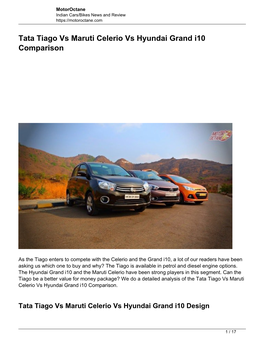 Tata Tiago Vs Maruti Celerio Vs Hyundai Grand I10 Comparison