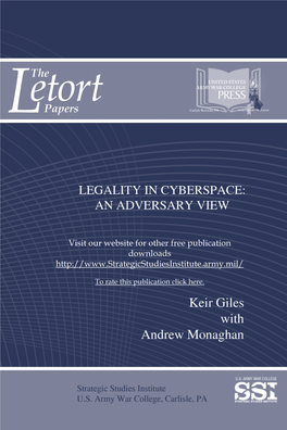 Legality in Cyberspace: an Adversary View