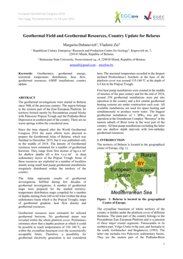 Geothermal Field and Geothermal Resources, Country Update for Belarus