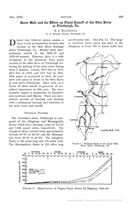 Snow Melt and Its Effect on Flood Runoff of the Ohio River at Pittsburgh, Pa