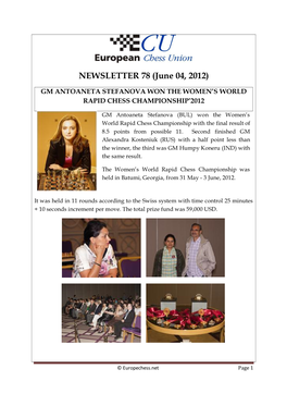 NEWSLETTER 78 (June 04, 2012)