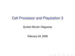Cell Processor and Playstation 3