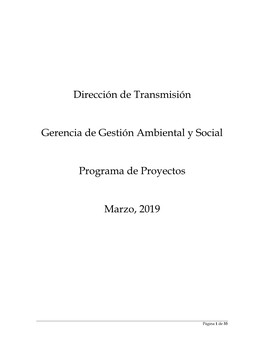 Dirección De Transmisión Gerencia De Gestión Ambiental Y Social