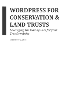 Wordpress for Conservation & Land Trusts