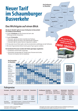 Neuer Tarif Im Schaumburger Busverkehr