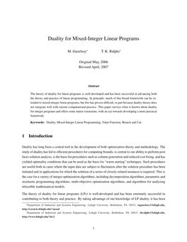 Duality for Mixed-Integer Linear Programs