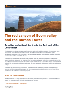 The Red Canyon of Boom Valley and the Burana Tower