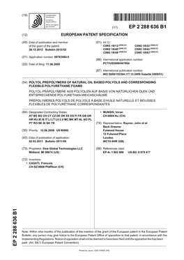 Polyol Prepolymers of Natural Oil Based Polyols