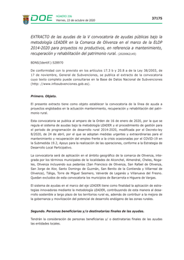 EXTRACTO De Las Ayudas De La V Convocatoria De Ayudas Públicas