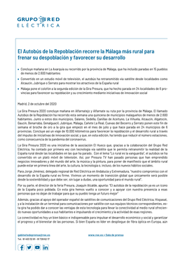 El Autobús De La Repoblación Recorre La Málaga Más Rural Para Frenar Su Despoblación Y Favorecer Su Desarrollo